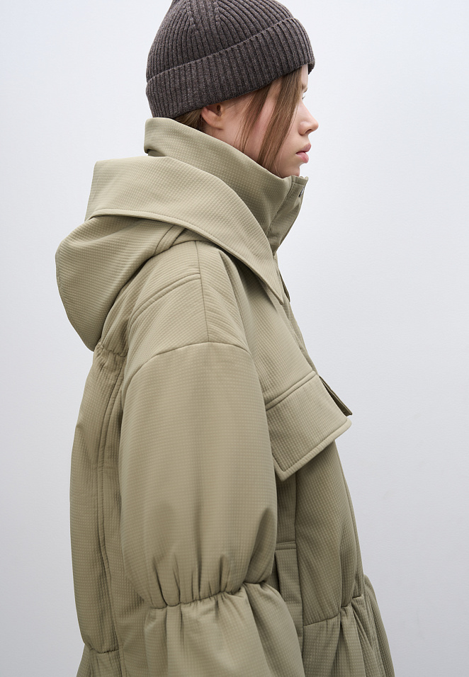 Длинная куртка из текстурной ткани