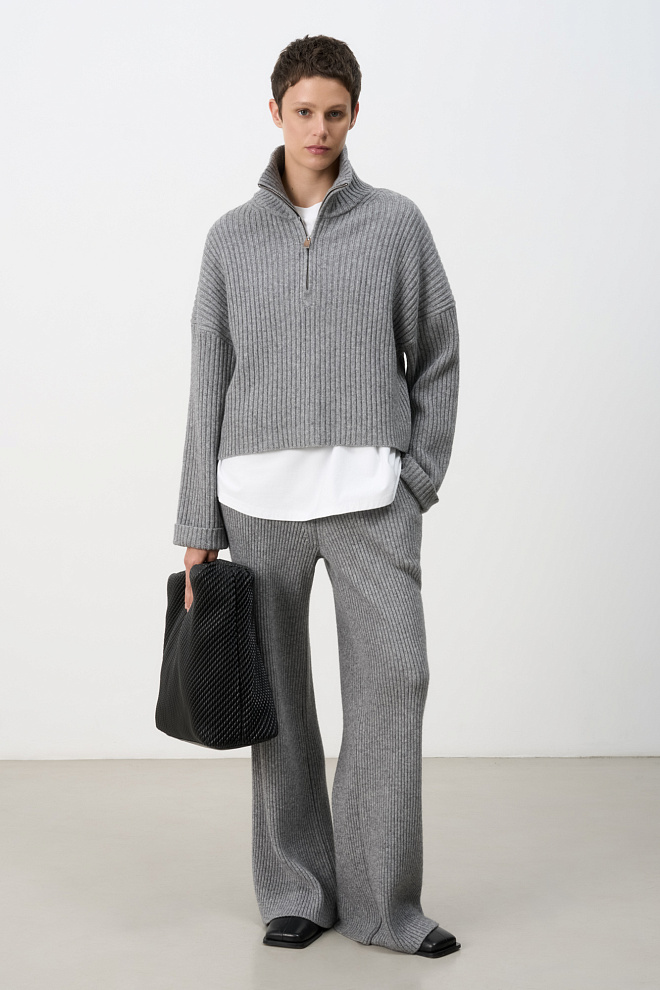 Джемпер в рубчик из кашемира и шерсти