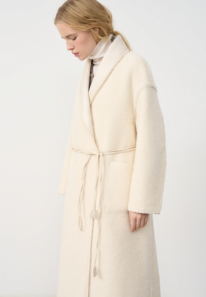 Двустороннее пальто-дубленка