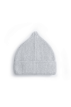 серый Трикотажная шапка из шерсти мериноса экстрафайн. Модель с отворотом.