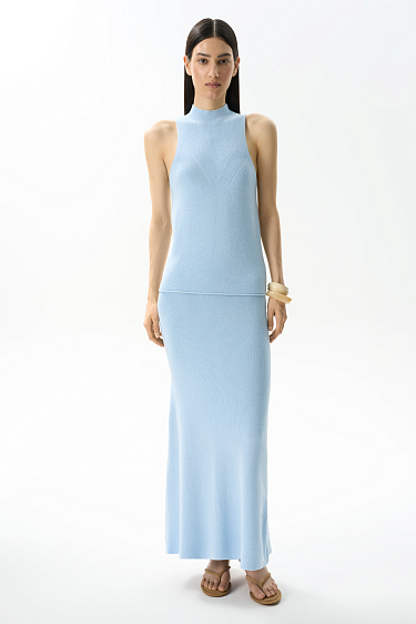 Трикотажная юбка макси из хлопка