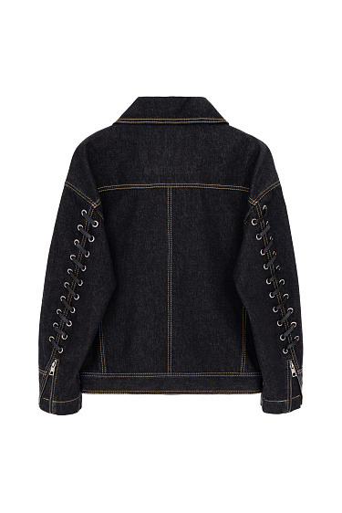 Джинсовая oversize куртка  с отложным воротником