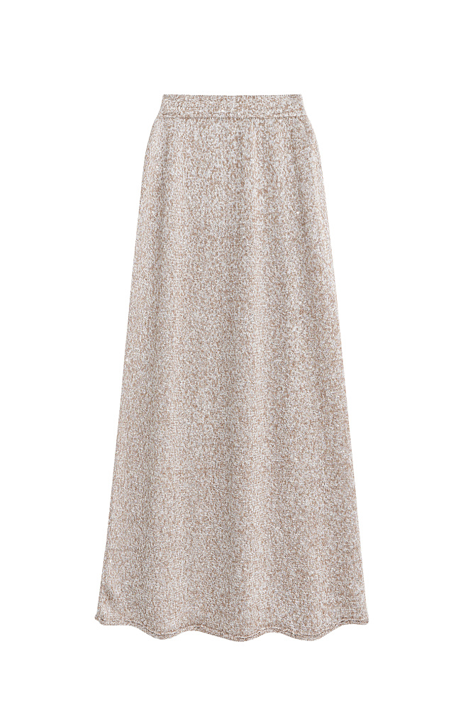 Трикотажная юбка из хлопка с пайетками
