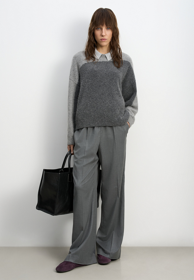 Двухцветный джемпер из пуха лисы