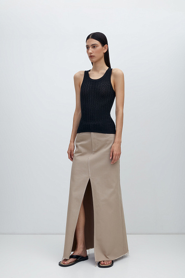 Трикотажный топ с ажурным рисунком