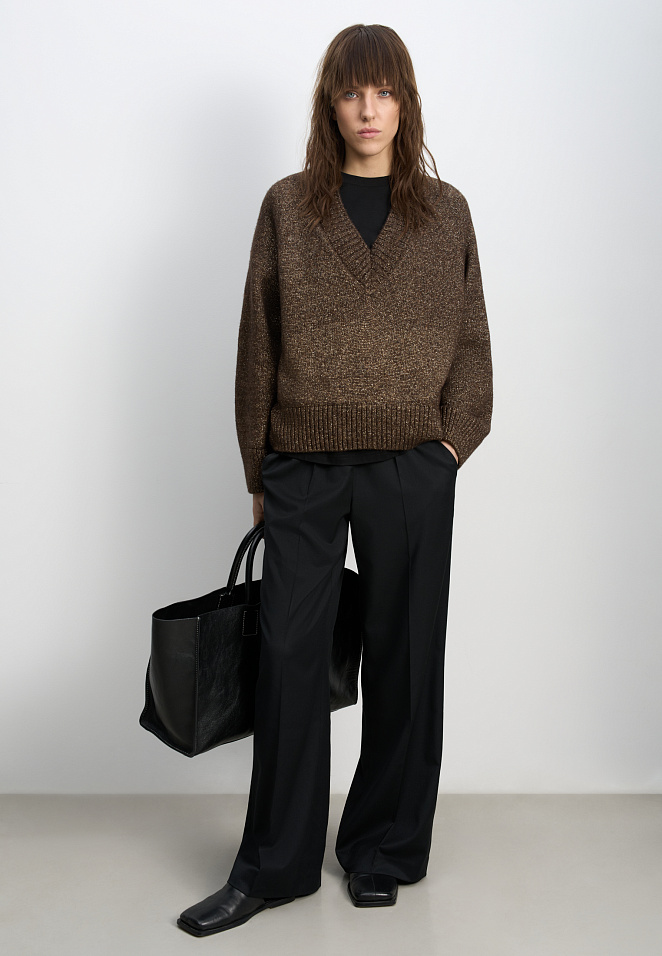 Джемпер из шерсти мериноса с люрексом