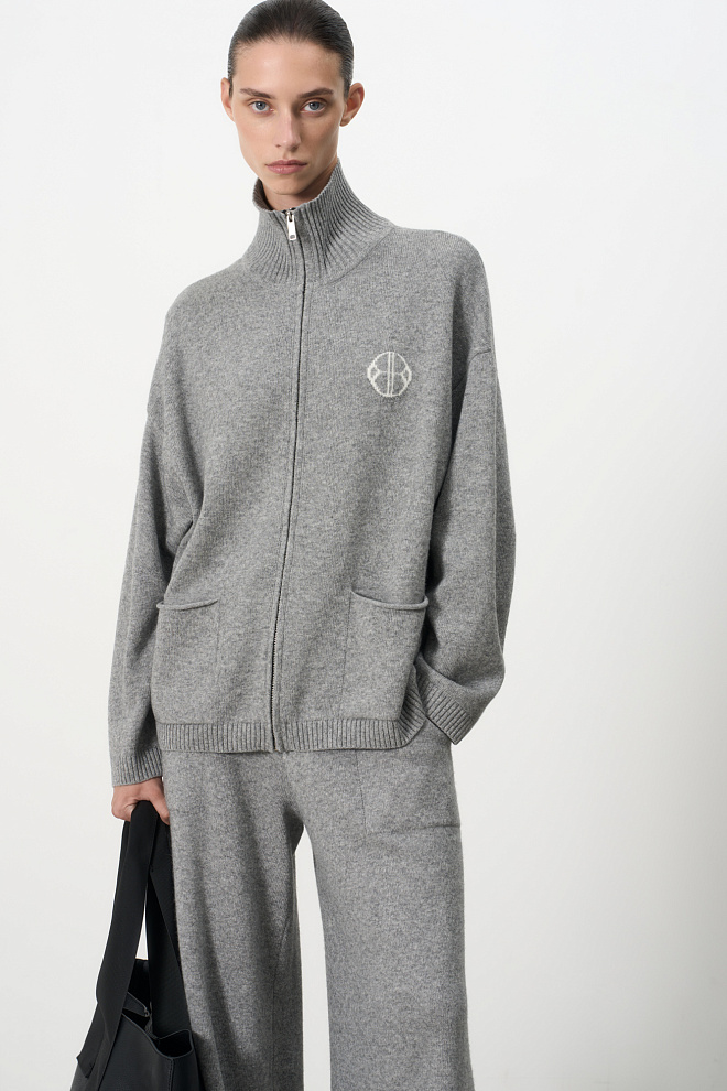 Спортивный бомбер из кашемира и шерсти 