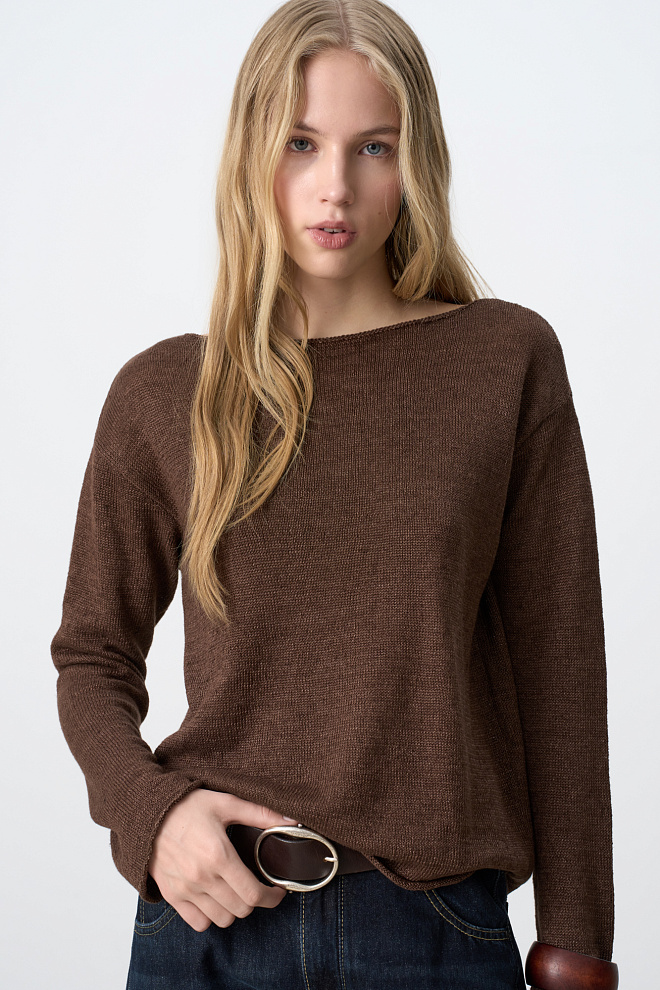 Трикотажный джемпер из 100% льна