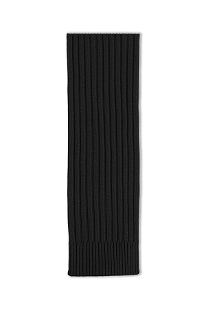 черный Шарф в широкий рубчик с добавлением шерсти альпака.