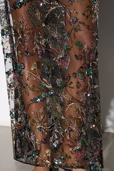 Юбка макси с цветочным орнаментом