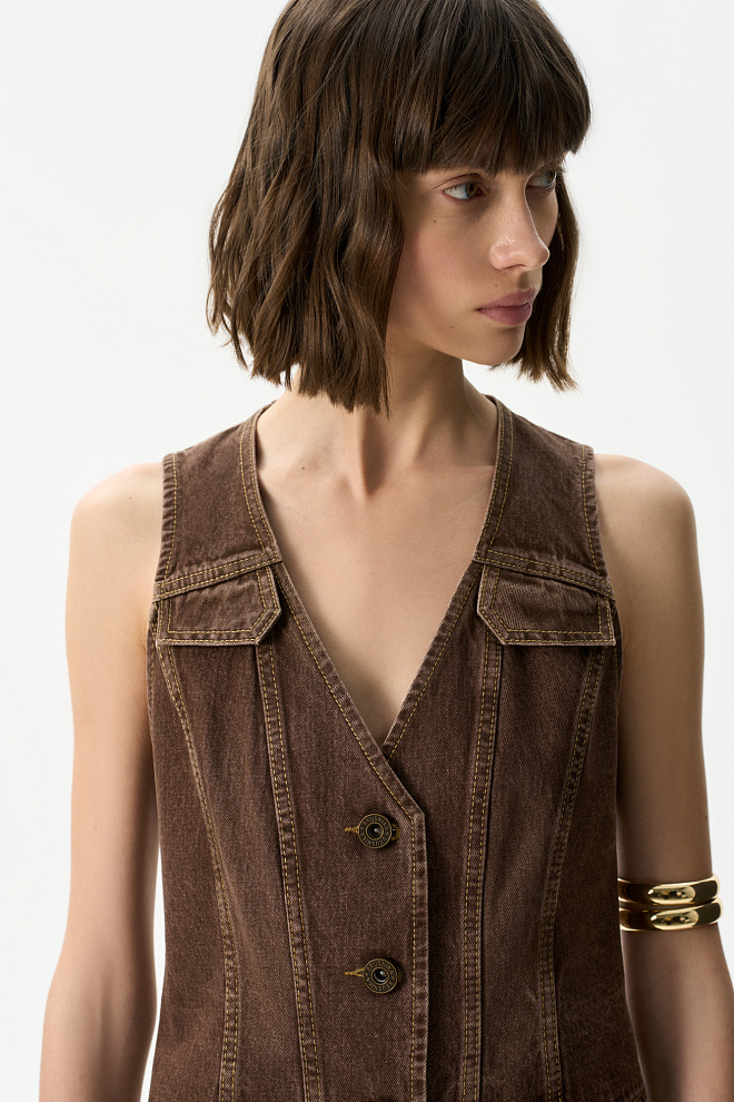 Джинсовый жилет из 100% хлопка