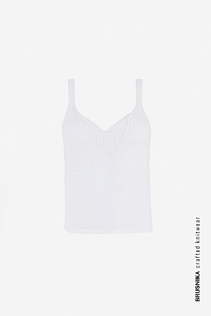 белый Полупрозрачная майка из вискозы на тонких бретелях