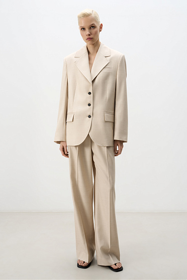 Однобортный жакет из шерсти