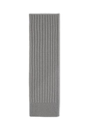 серый Шарф в широкий рубчик с добавлением шерсти альпака.