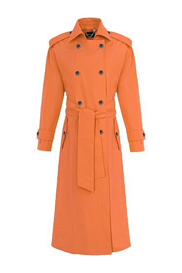 Двубортный тренч из водоотталкивающего материала