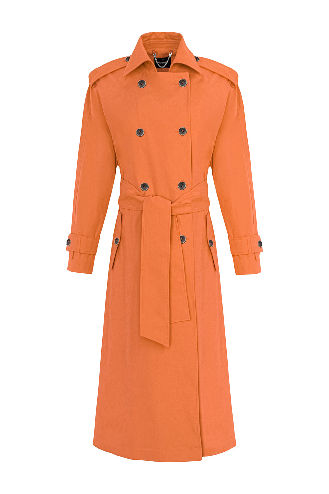 Двубортный тренч из водоотталкивающего материала