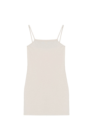 бежевый Трикотажное платье-комбинация из вискозы на тонких бретелях.