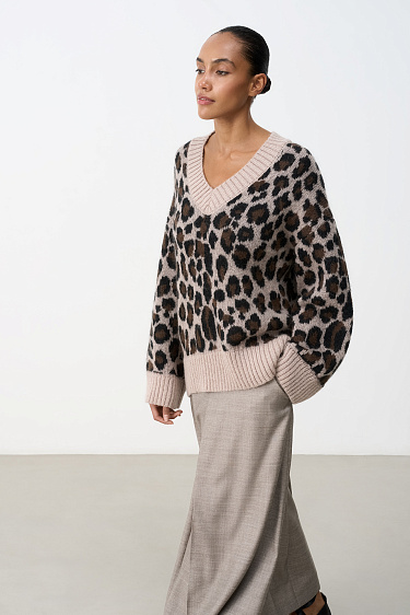 Трикотажный джемпер с жаккардом