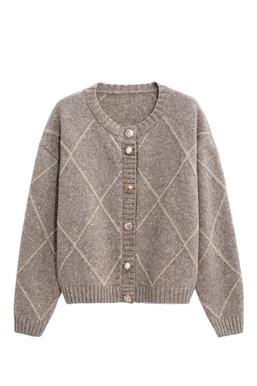 Кардиган из яка с узором аргайл