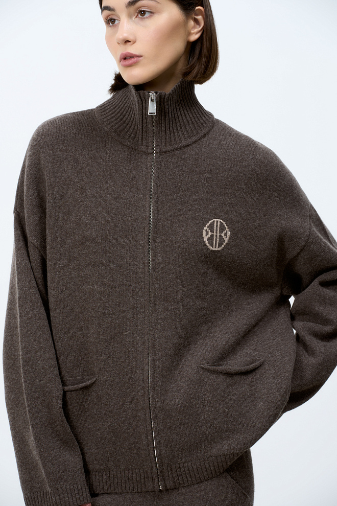 Спортивный бомбер из кашемира и шерсти 