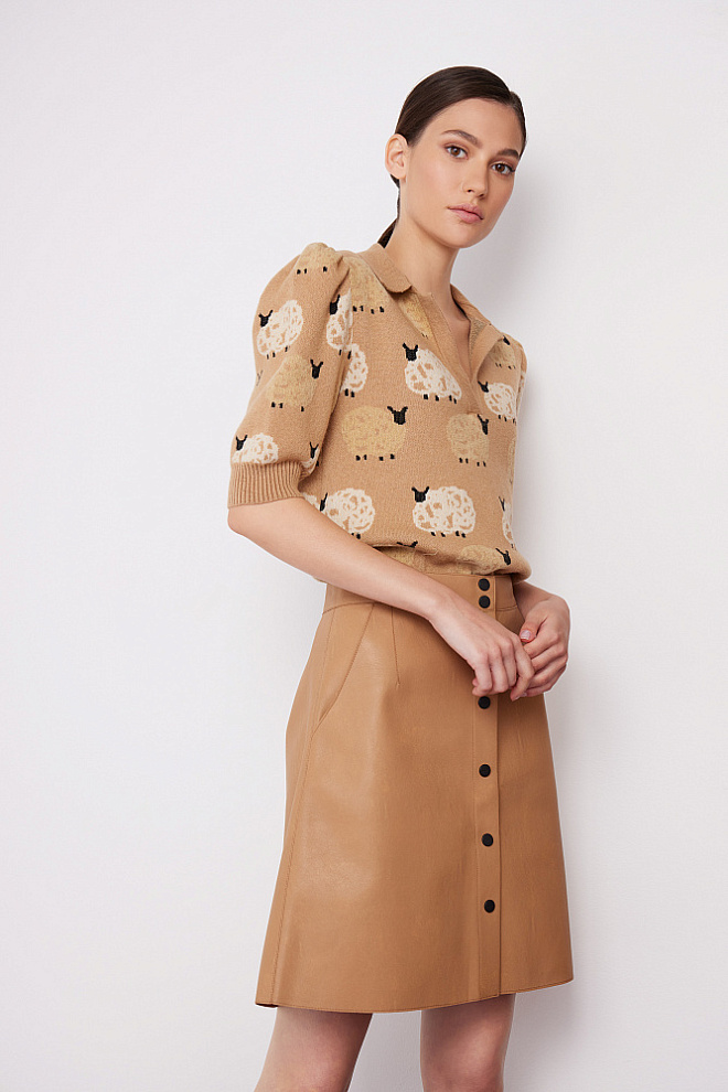 Юбка мини из экокожи