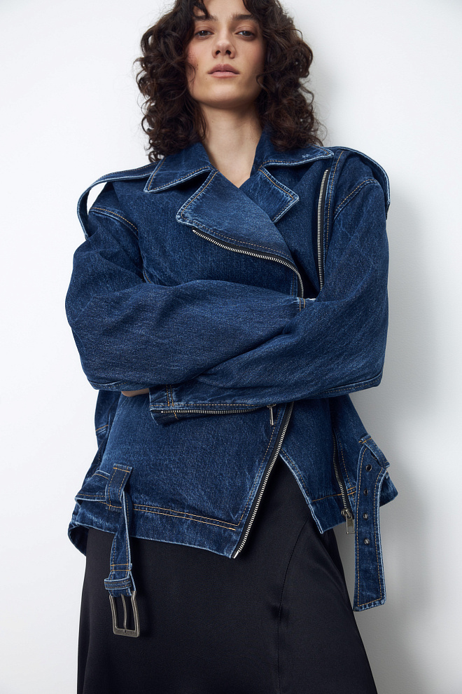 Джинсовая куртка-косуха из 100% хлопка