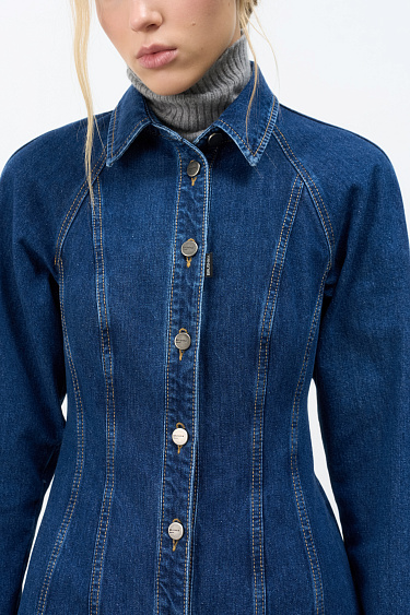 Джинсовое мини-платье из 100% хлопка