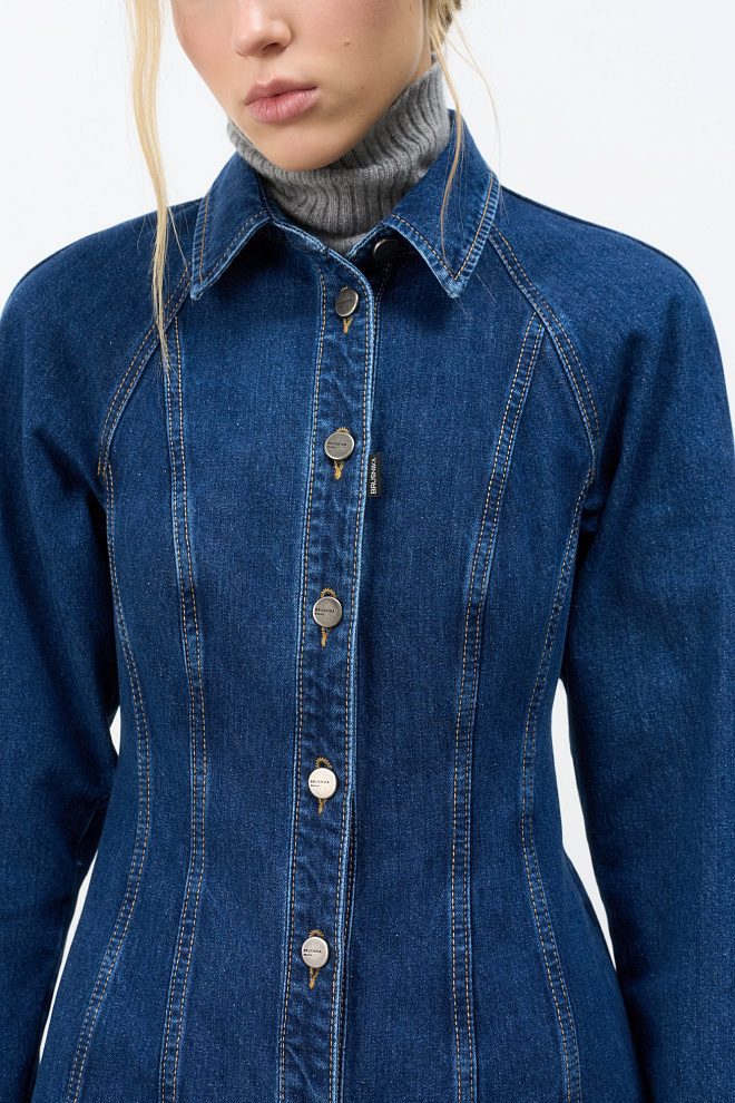 Джинсовое мини-платье из 100% хлопка