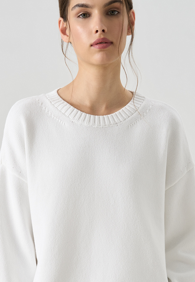 Джемпер из хлопка с валиками по низу