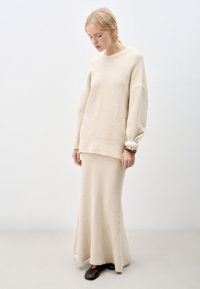 Юбка из буклированной пряжи