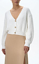 Хлопковый кардиган полуфанг с длинными рукавами. V-образный вырез, низ изделия и манжеты на эластичной ленте в рубчик.