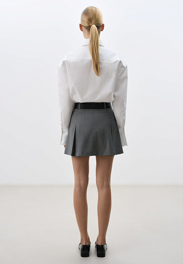 Юбка мини со встречными складками