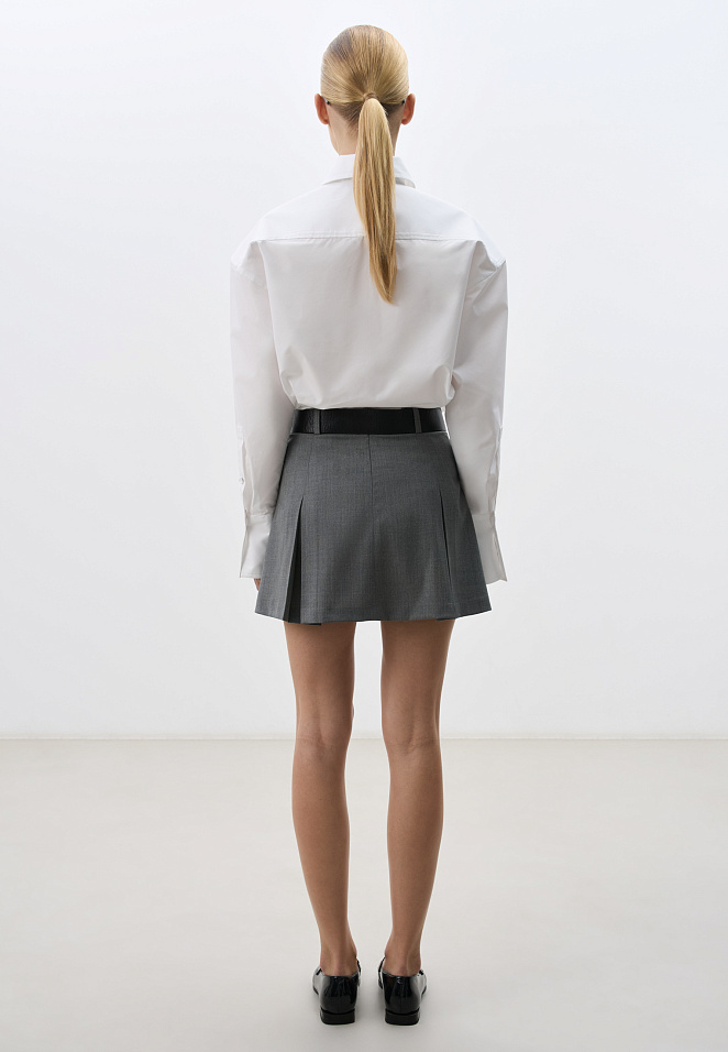 Юбка мини со встречными складками