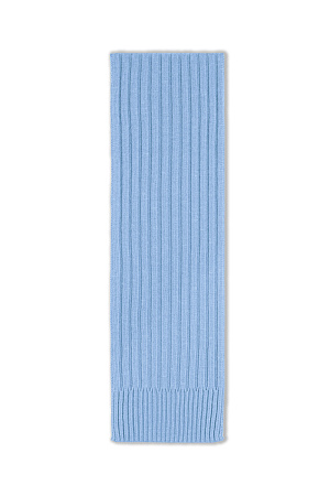 голубой Шарф в широкий рубчик с добавлением шерсти альпака.