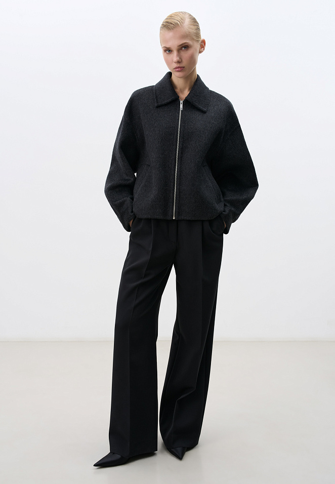 Жакет на молнии из 100% шерсти