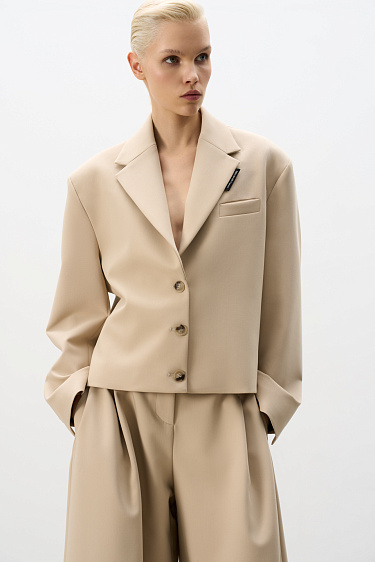 Укороченный жакет из поливискозы