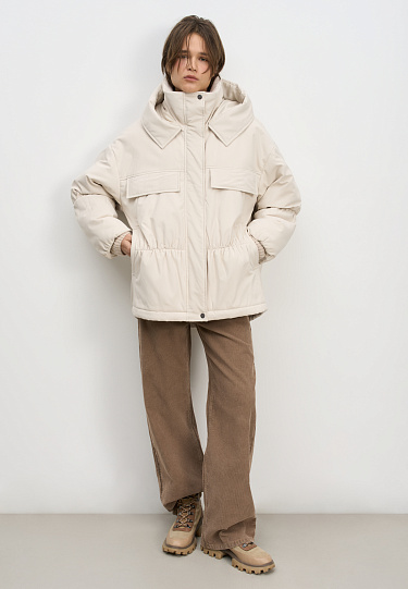 Длинная куртка из текстурной ткани