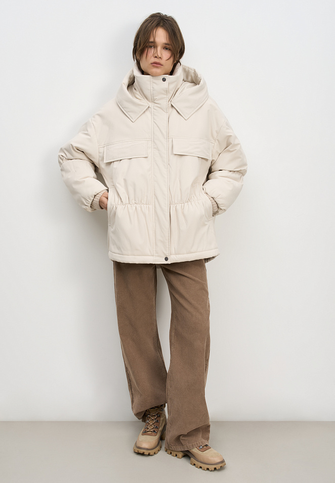 Длинная куртка из текстурной ткани