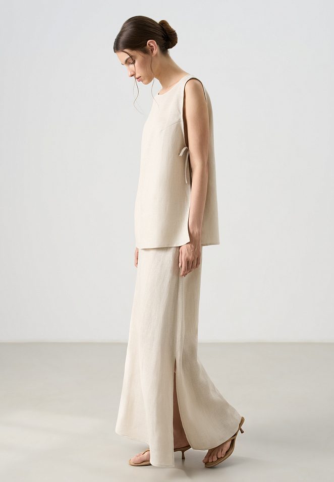 Топ на завязках из 100% льна