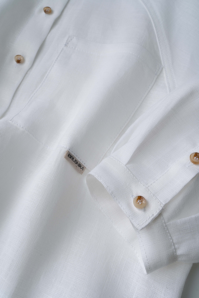 Рубашка из 100% льна с рукавом реглан