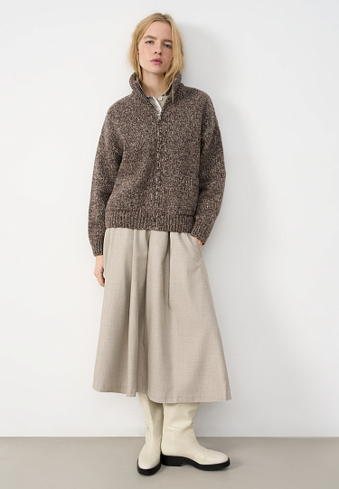 Меланжевый бомбер из шерсти мериноса экстрафайн