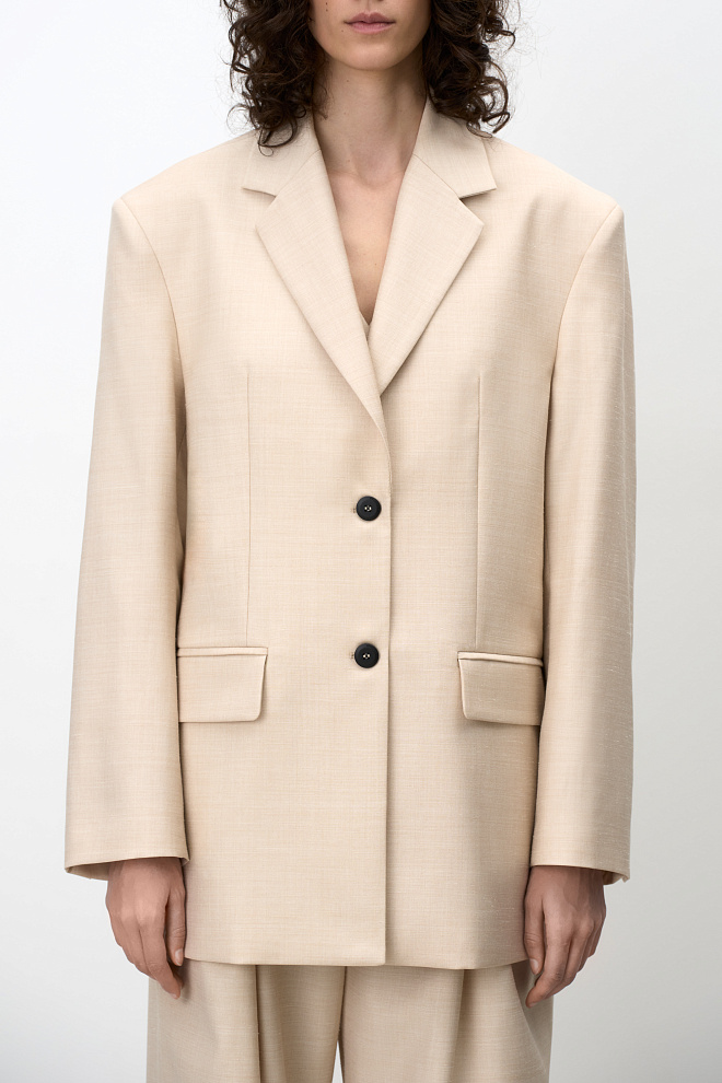 Классический однобортный жакет из шерсти