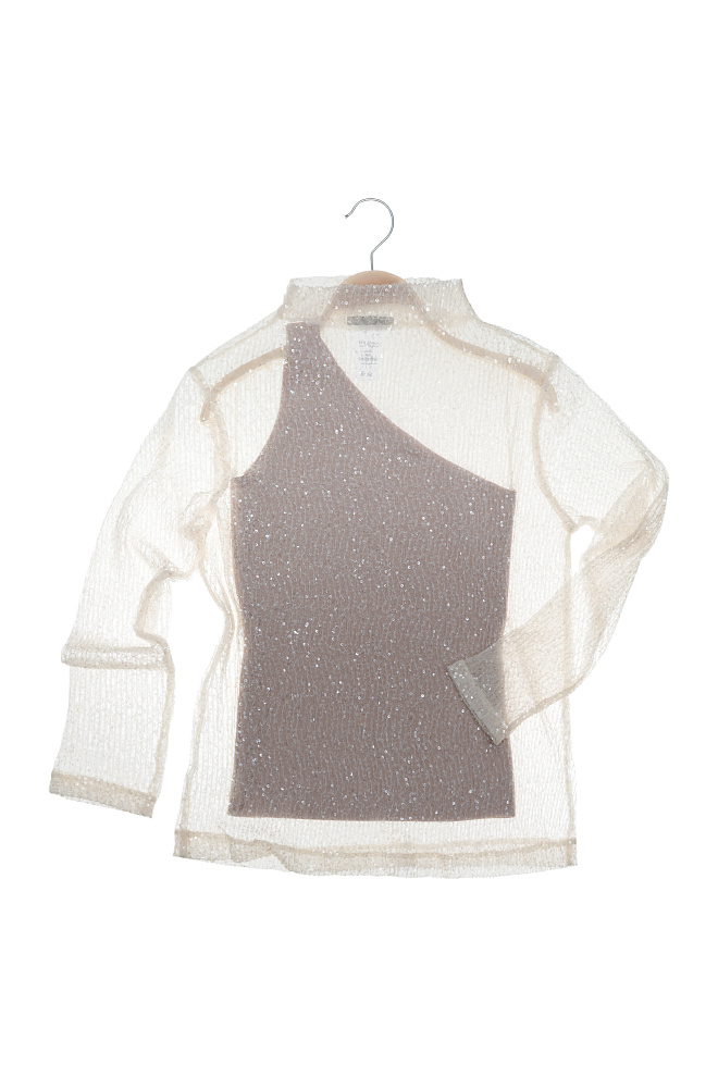 Прозрачный топ с пайетками