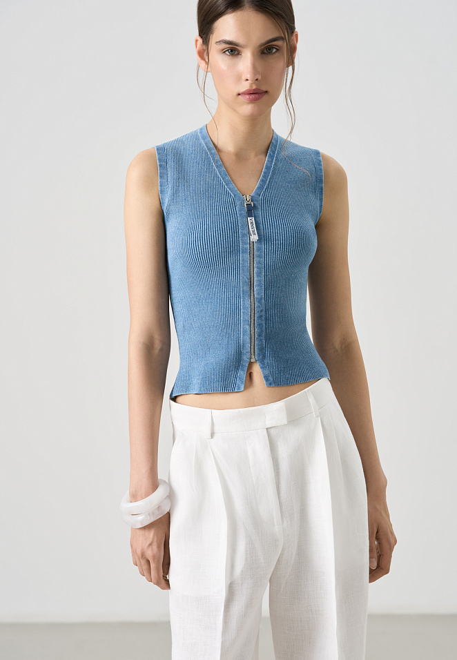 Трикотажный жилет из хлопка