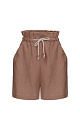 Свободные шорты из 100% льна. Модель с высокой посадкой, боковыми карманами и поясом на кулиске. Дополнить образ можно рубашкой.