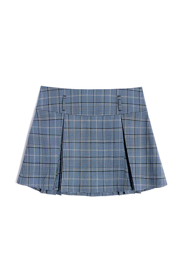 Юбка мини из шерсти в клетку