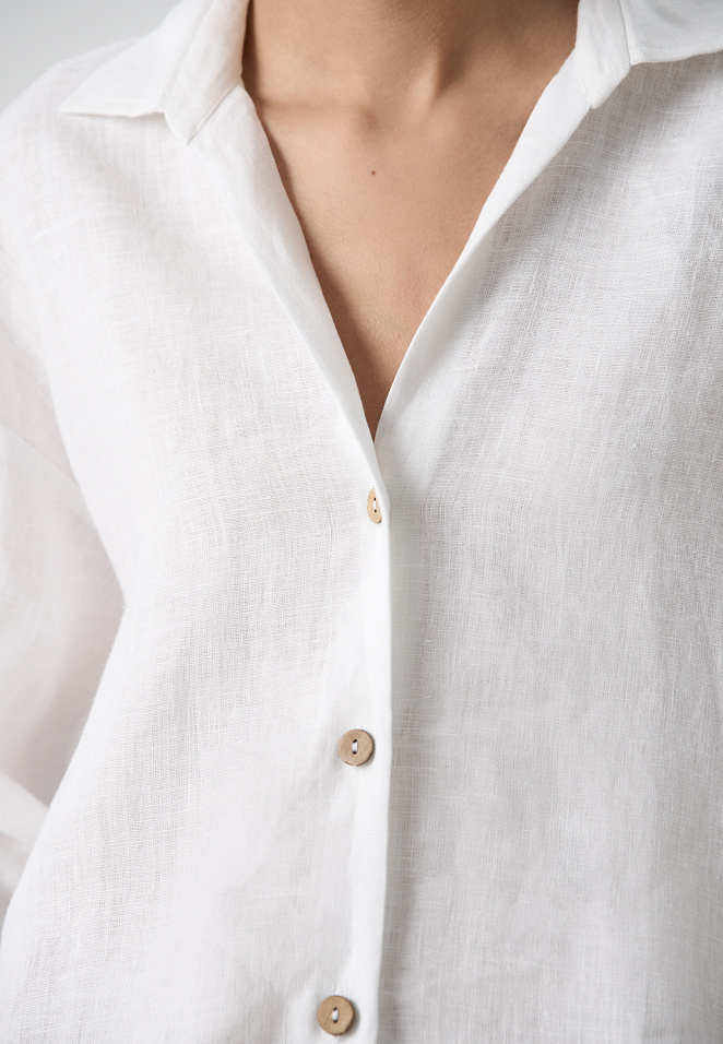 Свободная рубашка из 100% льна