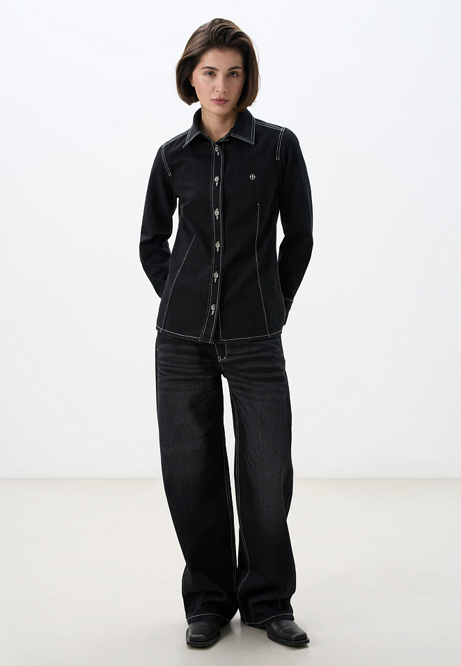 Джинсовая рубашка из 100% хлопка