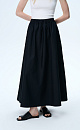 Хлопковая юбка длины макси. Модель прямого кроя, с эластичным поясом на кулиске и карманами. 