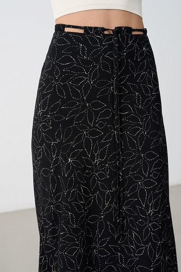 Принтованная юбка макси